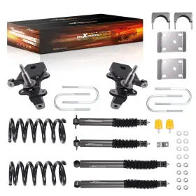 4silpt Maxpeedingrods Front And Rear Lowering Kit For Ford F-150 2wd V8 97-03 Heritage 04 3 Inch /6