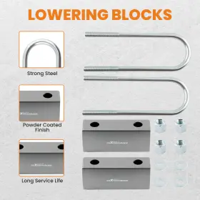 5ozea8 Maxpeedingrods 3 Inch Drop Lowering Kit Blocks U-bolts For Chevy C20 C10 Gmc C15 2wd 1967-1972 #3