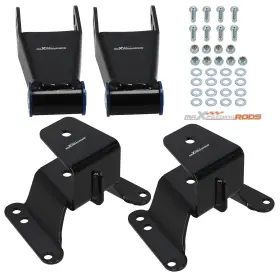 5tk8vg Maxpeedingrods 4 Inch Rear Drop Lowering Hanger Shackle Kit For Chevrolet C10 2wd 1973-1987