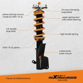 6om28d Maxpeedingrods 24 Click Damper Coilover Shock Spring Kit For Honda Civic 01-05 #3