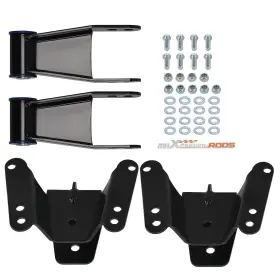 7f548p Maxpeedingrods Rear 4in Lowering Kit Drop Shackles Hangers For Chevy C10 Gmc Pickup 1973-1987