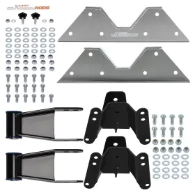 Maxpeedingrods 7nsu1f Rear 4 Inch Lowering Shackles And Hangers With C-notch For Chevrolet C10/r10 1973-87
