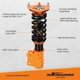 7tv5m2 Maxpeedingrods 24 Click Adjustable Damper Shocks Coilovers Kit For Subaru Forester 1998-2002 #2