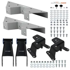 8h5djf Maxpeedingrods Rear 4 Inch Lowering Shackles And Hangers With C-notch For Gmc C1500 Pick Up 73-87