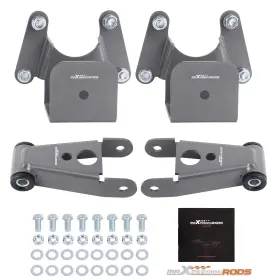 Ald1j9 Maxpeedingrods 4 Inch Rear Drop Lowering Kit Shackle Hanger For Dodge Ram Charger D100 1972-1993
