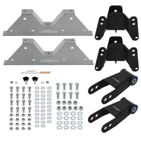 Aqp6ew Maxpeedingrods Rear Lowering Shackles And Hangers With C-notch For Gmc C15 /c1500 / C1500 73-87