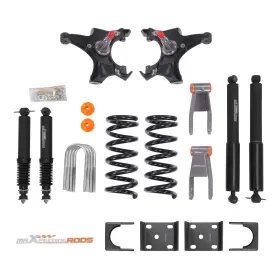 C1m5yo Maxpeedingrods Front 4 Inch Rear 7-8 Drop Kit For Chevrolet Gmc C1500 1988-98 With Shock