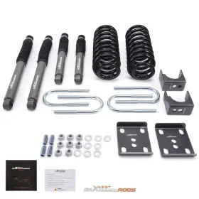D5c1jg Maxpeedingrods Front 3 Rear 6 Lowering Kit For Ford F100 F150 2wd 65-79 With Shocks