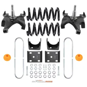 Expo4m Maxpeedingrods Front 4 Inch And Rear 6 Drop Kit For Chevrolet Gmc C1500 88-1998 With 1.25 Rotors V8