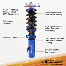 Eya6it Maxpeedingrods Coilovers Lowering Kit For Toyota Celica 1.8l Gt Gts 2000-2006 Adj.height #3