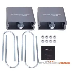 Eyafu6 Maxpeedingrods 4 Inch Drop Lowering Block Kit Billet Aluminum Leaf Spring With U-bolts And Hardware