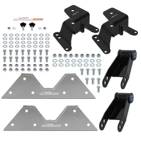 Faiyk1 Maxpeedingrods Rear 4 Inch Lowering Shackles And Hangers With C-notch For Chevrolet C10/r10 1973-87