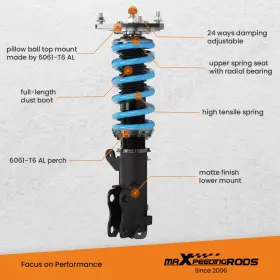 Gsj6fh Maxpeedingrods 24 Click Damper Adjustable Coilovers Shocks Kit For Mitsubishi Eclipse 2000-2005 #3