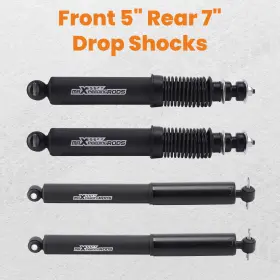 H0mruj Maxpeedingrods 5 Inch / 7 Drop Nitro Shocks For Chevy Gmc C1500 Silverado Sierra 88-98 2wd #2