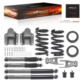 Ik6ga7 Maxpeedingrods Complete Shock Lowering Kit For Dodge Ram 1500 2wd 1994-1999 2-4 Inch Drop System