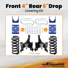 Ipr97x Maxpeedingrods Front 4 Inch Rear 6 Drop Kit For Chevrolet Gmc C1500 1988-1998 With 1.25 Rotors V8