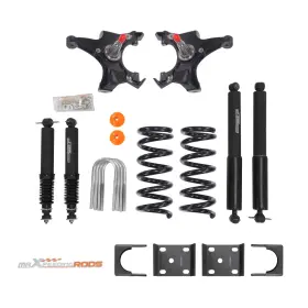 Is0e8k Maxpeedingrods Front Rear Lowering Kit Spindles Springs For Gmc Sierra C1500 Extended Cab 88-98