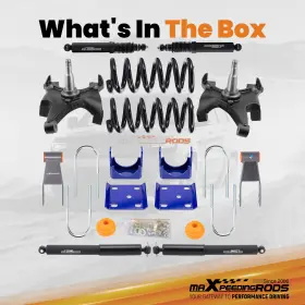 K5ox4j Maxpeedingrods Front 5 Inch Rear 7-8 Drop Kit For Chevrolet Gmc C1500 1988-1998 With Shock