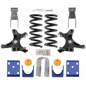 Kin07x Maxpeedingrods Front 5 Inch Rear 7-8 Drop Kit For Chevrolet Gmc C1500 1988-98 With 1.25 Rotors V8