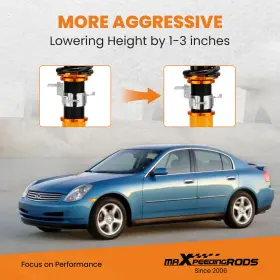 Lxruc2 Maxpeedingrods Front Rear Coilover Lowering Kit Struts For Infiniti G35 / 350z 03-07 Rwd #3