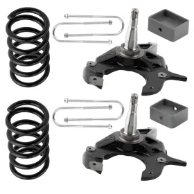 P1kry0 Maxpeedingrods 5 Inch Front 4 Rear Drop Lowering Kit With Spindles For Chevy S10 2wd 1982-2004