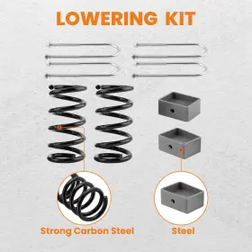 Pfmh98 Maxpeedingrods 5 Inch Front 4 Rear Drop Lowering Kit For Chevy S10 Gmc S15 V6 2wd 1982-04 #3