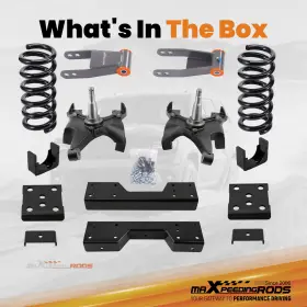 Phfs8r Maxpeedingrods Front 5 Inch Rear 7-8 Drop Kit For Chevy Gmc C1500 88-98 With 1.25 Rotors V8