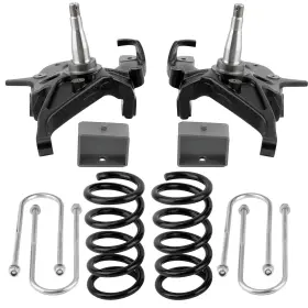 Q8p2z4 Maxpeedingrods 5 Inch / 4 Drop Lowering Kit For Chevy S10 V6 2wd 1982-2004 Spindles And Springs