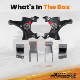 S0o129 Maxpeedingrods Front 2 Inch Rear 3-4 Drop Kit For Chevrolet Gmc C1500 88-1998 With Hangers