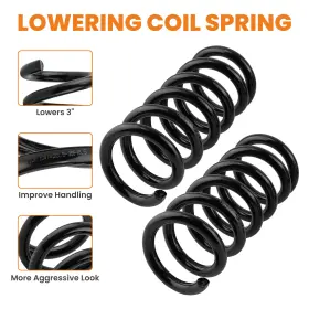 Shwvy7 Maxpeedingrods 3 Inch Front Lowering Coil Springs Drop For Chevrolet Gmc C1500 Suburban 1992-1998