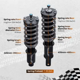Sim7r1 Maxpeedingrods 24 Click Coilovers Suspension Lowering Kit For Honda Civic Lx Dx Ex 1996-2000 #2