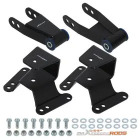 T51v8f Maxpeedingrods 4 Inch Drop Hanger Shackles Lowering Kit For Chevy C10 Gmc C15 2wd 1973-1987 Steel