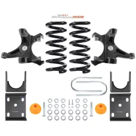 U9ei78 Maxpeedingrods Front 4 Inch Rear 6 Drop Kit For Chevrolet Gmc C1500 1988-1998 With 1.25inch Rotors V8