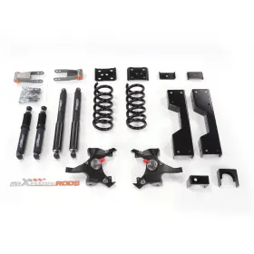 Us8ef6 Maxpeedingrods Front 4 Inch Rear 7-8 Drop Kit For Chevrolet Gmc C1500 88-98 With Lowering Shock