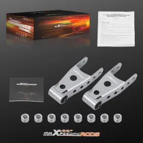 Wsae2n Maxpeedingrods 2 Inch -3in Drop Rear Lowering Shackles Kit For Chevy Silverado/gmc Sierra 1500