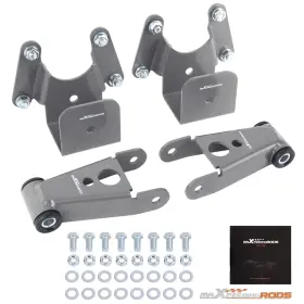 Y1k0wn Maxpeedingrods Rear 4 Inch Drop Lowering Shackle Hanger Kit For Dodge Charger D100 2wd 1974-1992