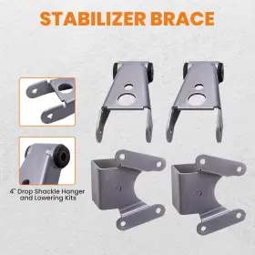 Zom4i9 Maxpeedingrods 4 Inch Rear Drop Lowering Kit For Dodge Ram Charger D100 D150 2wd 1972-1993