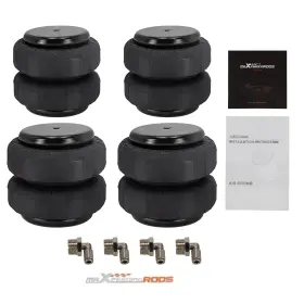 Zr4ua1 Maxpeedingrods Pack Of 4 Standard 2500 Lb Air Ride Suspension Bellows Bag 1/2 Inch Npt Single Port