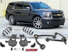 Mcg34208 Mcgaughys Chevrolet Tahoe 4wd Awd 2015-2020 Lowering Kit 2 Inch Front And 3 Rear Drop