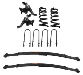 93118 Mcgaughys Suspension Parts Lowering Kit Spindle/leaf Spring 4.0 Inch Front 6.0 Rear Chevy Gmc