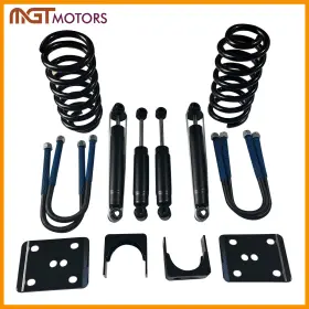 905035 Mgt 3 Inch Front 5 Rear Drop Lowering Springs Shocks Flip Kit For 1973-1987 Chevy C10