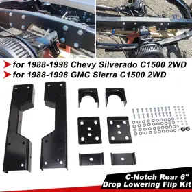 Mhqp-1467 Mhmoto C-notch Support And Drop Flip Kit Fit 1988-1998 Chevy Silverado C1500 Gmc Sierra
