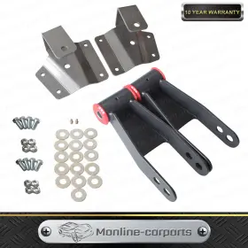 Dropkcv1m001 Monline 3-4 Inch Drop Kit Rear Shackles Hangers For Chevy Silverado Gmc Sierra 1500 1999-06