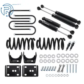 1176819 Netuera 3 Inch / 5 Lowering Drop Kit For Chevrolet C10 K5 Gmc C15 Jimmy 1973-87 Front Rear
