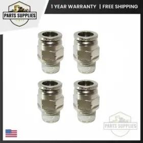 Inb103-308-021 Numatics Set Of 4 Np Brass Push-in Fitting 3/8 Inch Tube 1/4 Mnpt