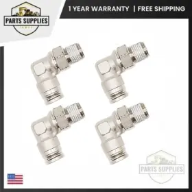 Inb109-104-020 Numatics Set Of 4 Np Brass Push-in Fitting 1/4 Inch Tube 1/8 Mnpt