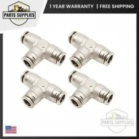 Inb110-308-000 Numatics Set Of 4 Np Brass Push-in Fitting 3/8 In Tube Union Tee