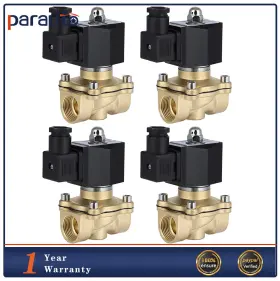 Pa843241p01 Parautostore 4pcs 3/4 Inch Npt 12v Air Suspension Valve Solenoid Brass Electric N/c Kit