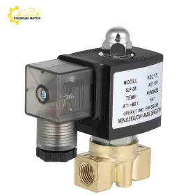 Pr128413e01 Premium Motoring 1/4 Inch Npt 110v-120v Brass Electric Solenoid Valve Gas Water Air Normally Closed