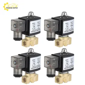 Pr843247e01 Premium Motoring 4pcs 1/4 Inch Npt 110-120v Air Suspension Valve Solenoid Brass Electric N/c